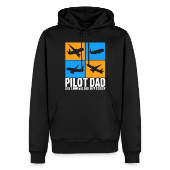 Pilot Flugzeug - Männer Premium Bio Hoodie - Schwarz - Vorne - Nico (187cm)