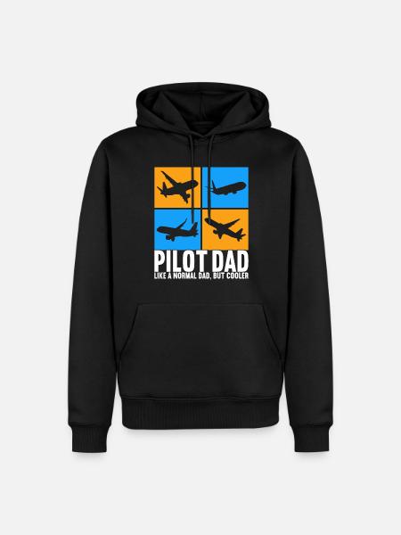 Pilot Flugzeug - Männer Premium Bio Hoodie - Schwarz