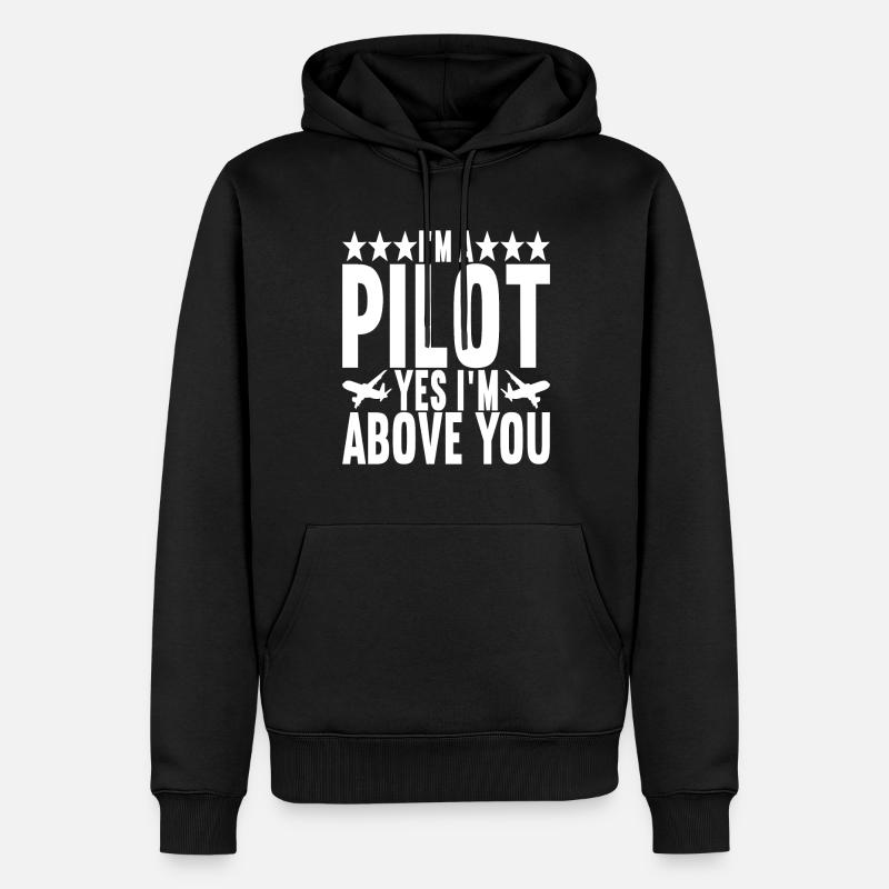 Pilote d’avion - Sweat à capuche Premium bio Homme - noir
