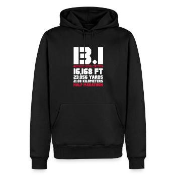 Courir - Sweat à capuche Premium bio Homme - noir - Devant - Nico (187cm)