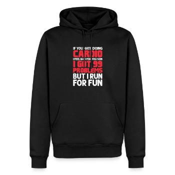 Courir - Sweat à capuche Premium bio Homme - noir - Devant - Nico (187cm)