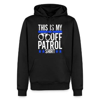 Policier - Sweat à capuche Premium bio Homme - noir - Devant - Nico (187cm)