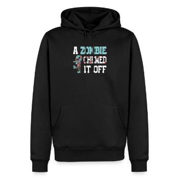 Ein Zombie kaute es ab Amputierter Wortspiel - Männer Premium Bio Hoodie - Schwarz - Vorne - Nico (187cm)
