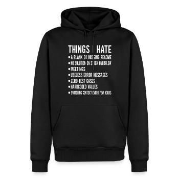 Programmeur Informaticien - Sweat à capuche Premium bio Homme - noir - Devant - Nico (187cm)