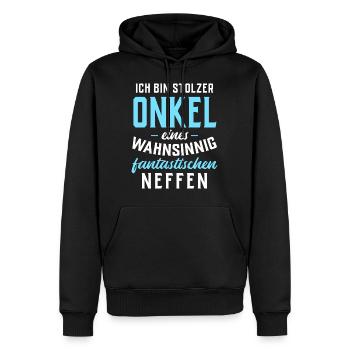 Stolzer Onkel eines fantastischen Neffen - Männer Premium Bio Hoodie - Schwarz - Vorne - Nico (187cm)