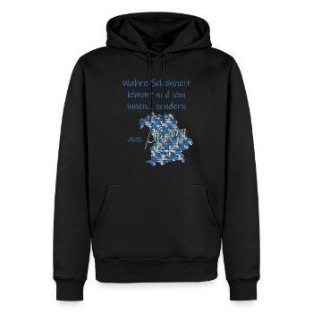 Wahre Schönheit Bayern Spruch lustig - Männer Premium Bio Hoodie - Schwarz - Vorne - Nico (187cm)
