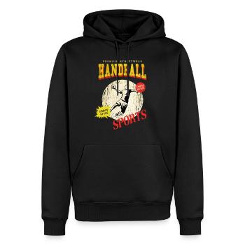Handball Handball Player Handball Player Vintage Retro - Sweat à capuche Premium bio Homme - noir - Devant - Nico (187cm)