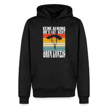 Fallschirmspringer Fallschirmsprung Skydiving - Männer Premium Bio Hoodie - Schwarz - Vorne - Nico (187cm)