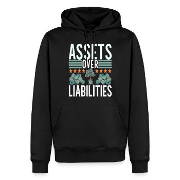 Actions Actionnaire Investisseur - Sweat à capuche Premium bio Homme - noir - Devant - Nico (187cm)