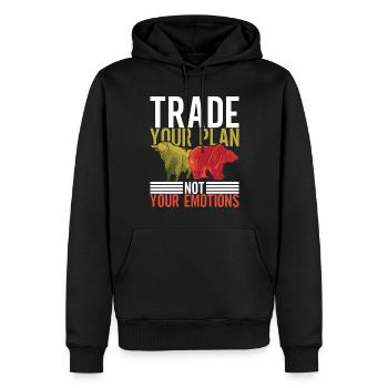 Actions Actionnaire Investisseur - Sweat à capuche Premium bio Homme - noir - Devant - Nico (187cm)