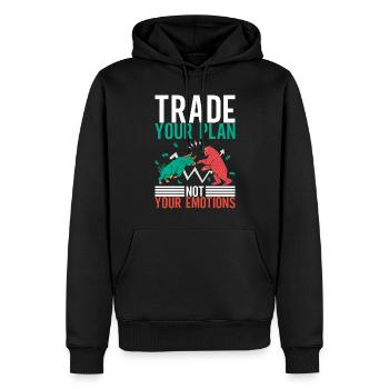 Actions Actionnaire Investisseur - Sweat à capuche Premium bio Homme - noir - Devant - Nico (187cm)