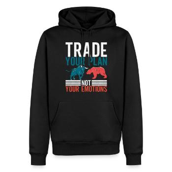 Actions Actionnaire Investisseur - Sweat à capuche Premium bio Homme - noir - Devant - Nico (187cm)