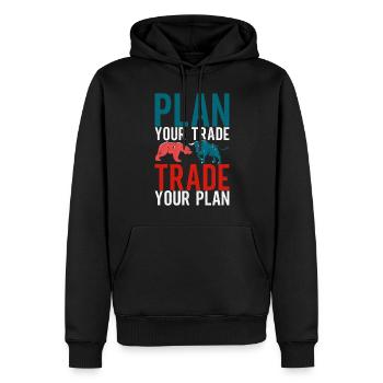Actions Actionnaire Investisseur - Sweat à capuche Premium bio Homme - noir - Devant - Nico (187cm)