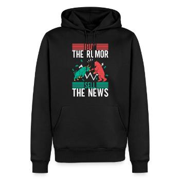 Actions Actionnaire Investisseur - Sweat à capuche Premium bio Homme - noir - Devant - Nico (187cm)