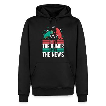 Actions Actionnaire Investisseur - Sweat à capuche Premium bio Homme - noir - Devant - Nico (187cm)