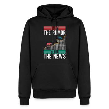 Actions Actionnaire Investisseur - Sweat à capuche Premium bio Homme - noir - Devant - Nico (187cm)
