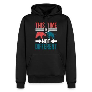 Actions Actionnaire Investisseur - Sweat à capuche Premium bio Homme - noir - Devant - Nico (187cm)