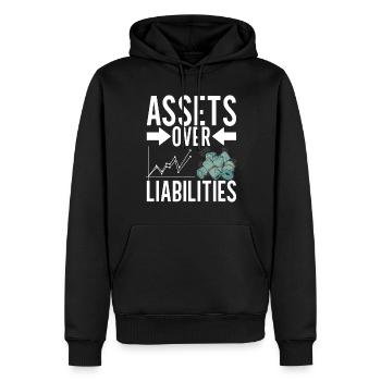 Actions Actionnaire Investisseur - Sweat à capuche Premium bio Homme - noir - Devant - Nico (187cm)