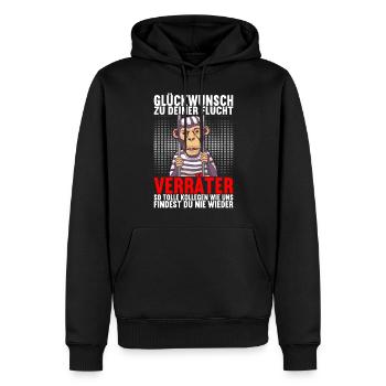 Abschiedsgeschenk Kollege Jobwechsel - Männer Premium Bio Hoodie - Schwarz - Vorne - Nico (187cm)