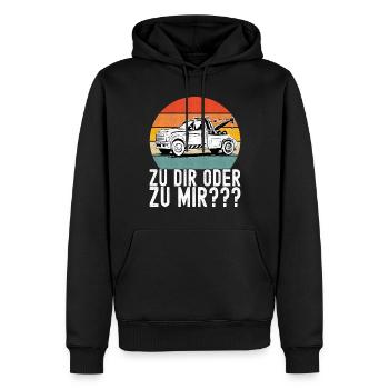 Abschleppwagen Abschleppdienst - Männer Premium Bio Hoodie - Schwarz - Vorne - Nico (187cm)