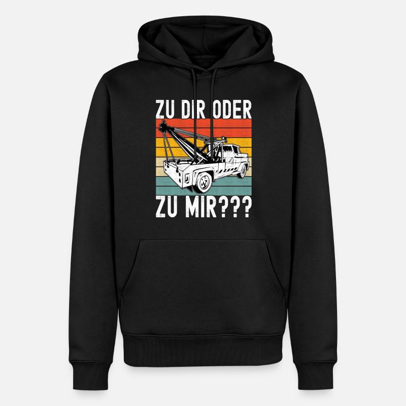 Abschleppwagen Abschleppdienst - Männer Premium Bio Hoodie - Schwarz