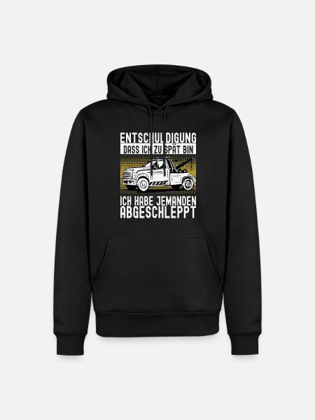 Abschleppwagen Abschleppdienst - Männer Premium Bio Hoodie - Schwarz