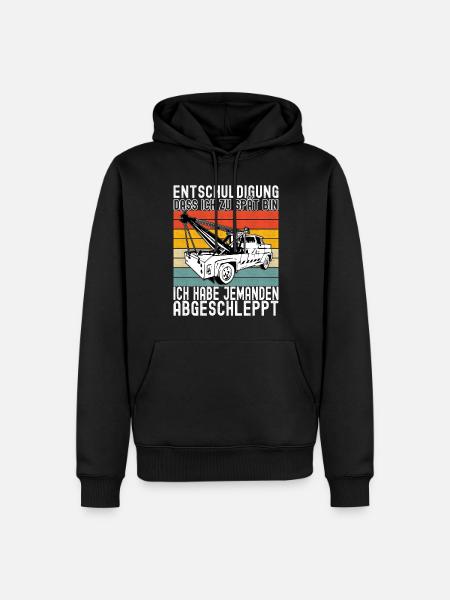 Abschleppwagen Abschleppdienst - Männer Premium Bio Hoodie - Schwarz