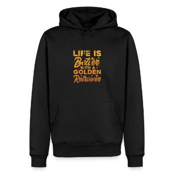 Golden Retriever - Männer Premium Bio Hoodie - Schwarz - Vorne - Nico (187cm)