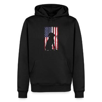 Labrador États-Unis - Sweat à capuche Premium bio Homme - noir - Devant - Nico (187cm)