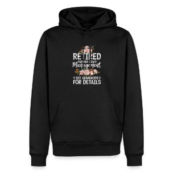 Retirement - Men’s Premium Organic Hoodie - black - Front - Nico (187cm)
