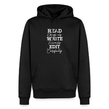 Auteur - Sweat à capuche Premium bio Homme - noir - Devant - Nico (187cm)