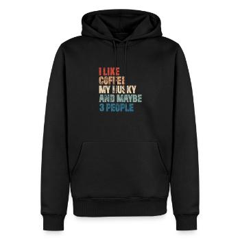 Coffee Husky Caffeine Espresso Barista Gift - Men’s Premium Organic Hoodie - black - Front - Nico (187cm)