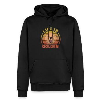 Golden Retriever - Männer Premium Bio Hoodie - Schwarz - Vorne - Nico (187cm)