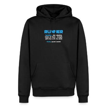 Courir - Sweat à capuche Premium bio Homme - noir - Devant - Nico (187cm)