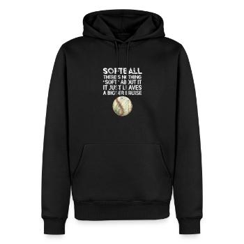 Softball - Sweat à capuche Premium bio Homme - noir - Devant - Nico (187cm)
