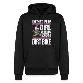 Moto de motocross - Sweat à capuche Premium bio Homme - noir - Devant - Nico (187cm)