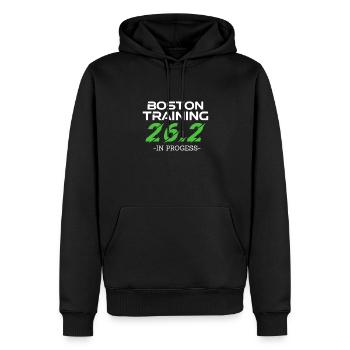 Correre - Felpa con cappuccio ecologica premium da uomo - nero - Fronte - Nico (187cm)