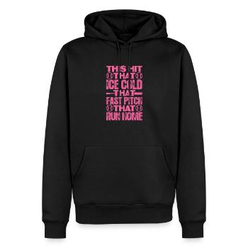 Joueur de softball Baseball Sport Pitcher Cadeau - Sweat à capuche Premium bio Homme - noir - Devant - Nico (187cm)