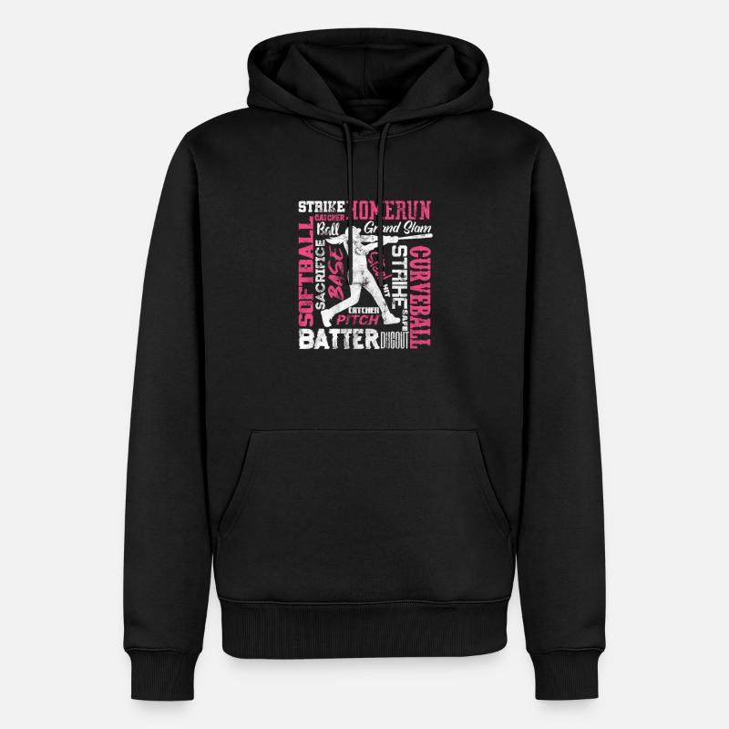 Softball - Männer Premium Bio Hoodie - Schwarz