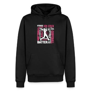 Softball joueur de baseball sports lanceur cadeau - Sweat à capuche Premium bio Homme - noir - Devant - Nico (187cm)