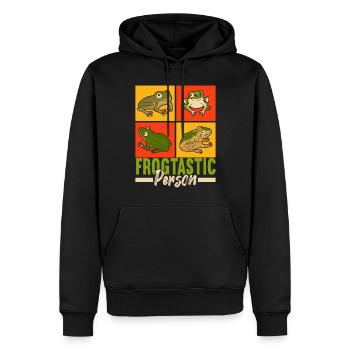 Grenouille Amphibiens Grenouilles - Sweat à capuche Premium bio Homme - noir - Devant - Nico (187cm)