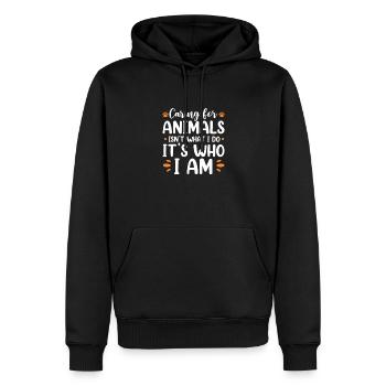 Sauvetage d’animaux - Sweat à capuche Premium bio Homme - noir - Devant - Nico (187cm)