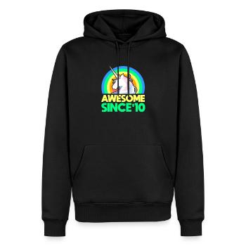 2010 13e anniversaire adolescent 13 ans cadeau - Sweat à capuche Premium bio Homme - noir - Devant - Nico (187cm)
