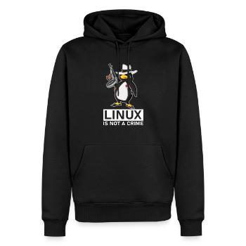 Linux is Not A Crime Linux Tux Penguin - Männer Premium Bio Hoodie - Schwarz - Vorne - Nico (187cm)