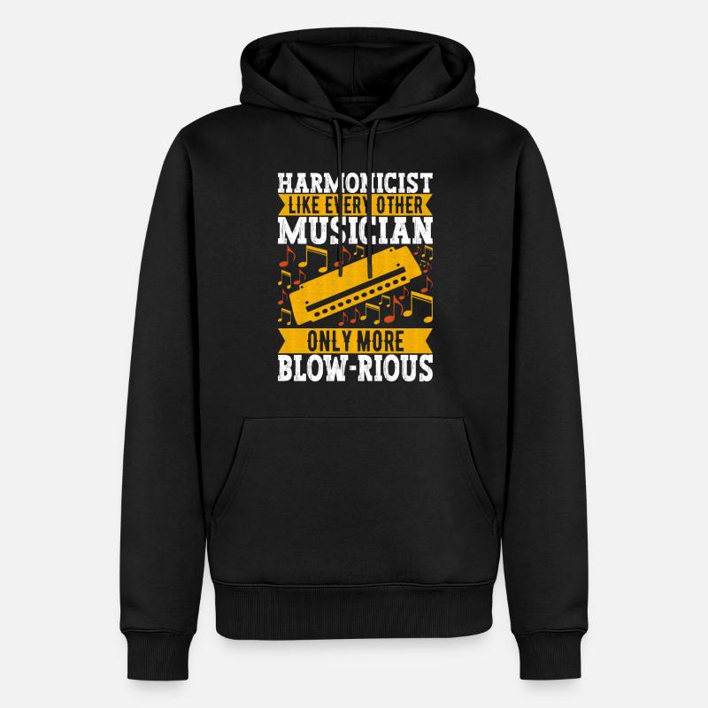 Harmonica Harmonica - Sweat à capuche Premium bio Homme - noir