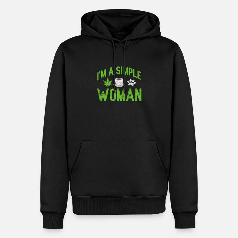 Kaffee Gras Hund - Männer Premium Bio Hoodie - Schwarz