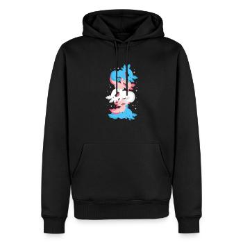 Axolotl - Sweat à capuche Premium bio Homme - noir - Devant - Nico (187cm)