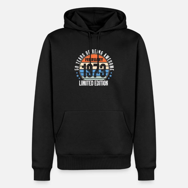 Février 1973 - Sweat à capuche Premium bio Homme - noir