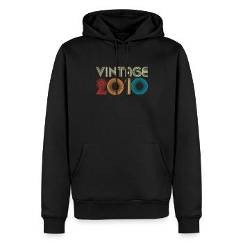 2010 - Sweat à capuche Premium bio Homme - noir - Devant - Nico (187cm)