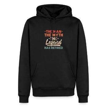 Pension de retraite Retraité Cadeau de pension de retraité - Sweat à capuche Premium bio Homme - noir - Devant - Nico (187cm)